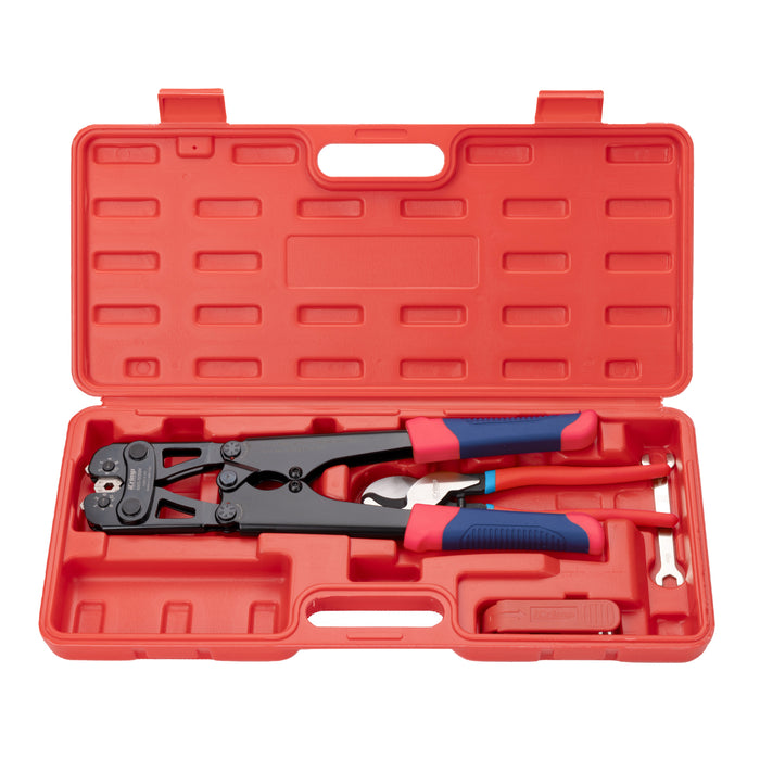 IWS-50BN Kit Battery Cable Lug Crimping Tool Kit for AWG 8-1/0 Electrical Lug with cable cutter & Stripper