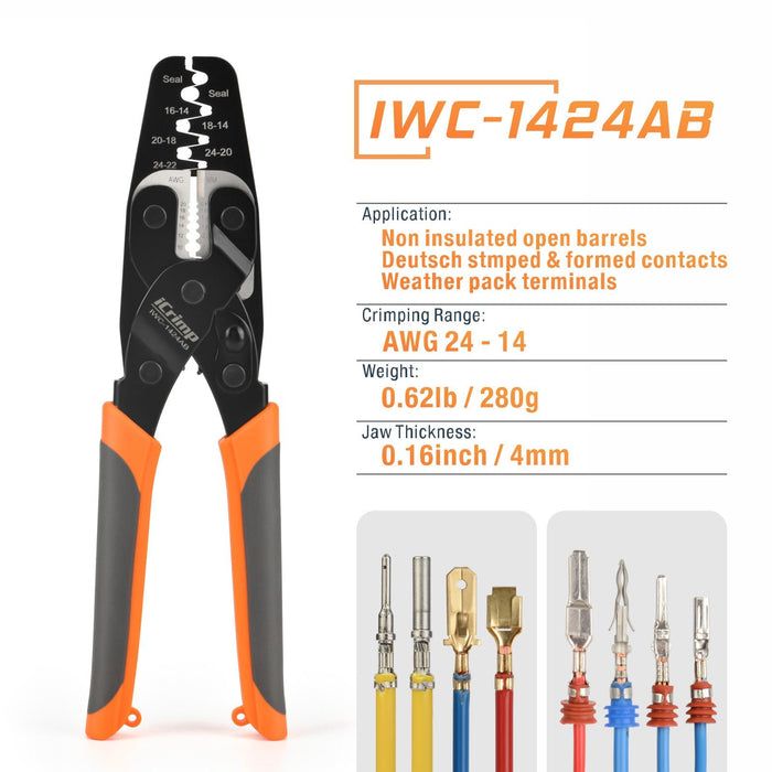 IWC-1424AB Open Barrel Terminal& Weather Pack Terminal Crimper