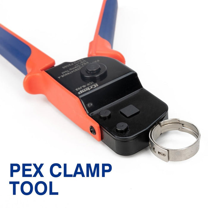 ICP-BJ02 PEX Clamp Cinch Tool, One Handed PEX Crimping Tool for Pinching 3/8-in, 1/2-in, 3/4-in, 1-in PEX Clamp Rings, Patented