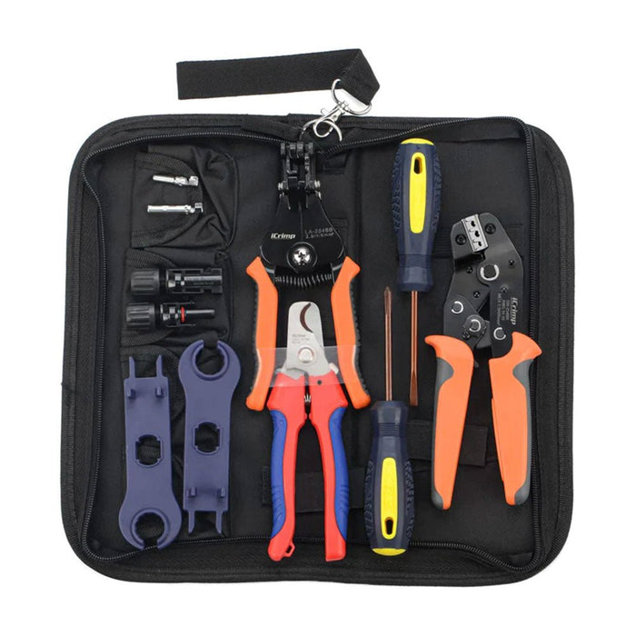 SN-2546B KIT Solar PV Cable Crimping Tool Kit for 2.5/4/6mm² with Stripper, Cutter, Solar Spanner and solar Connectors