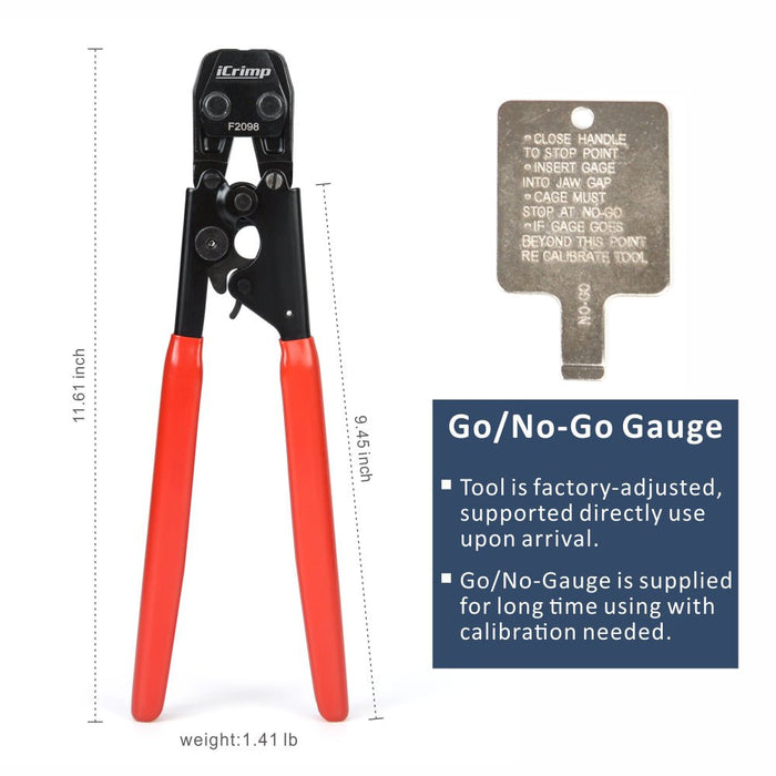  PEX SS Ratchet Clamp Cinch Tool with GO/NO-GO Gauge