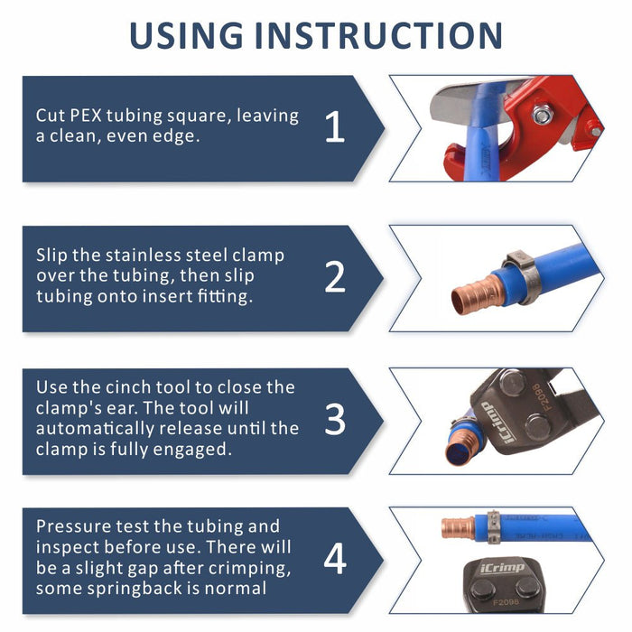 Using instruction of  PEX SS Ratchet Clamp Cinch Tool