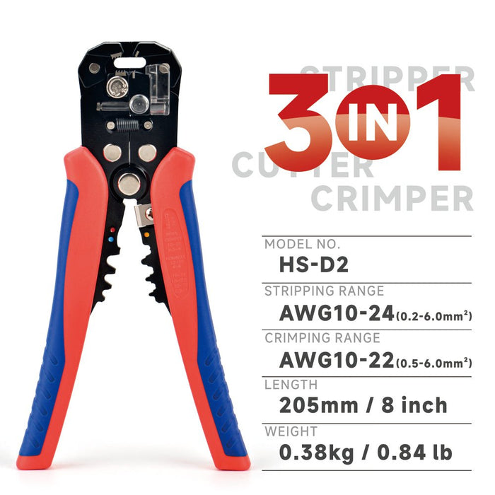 HS-D2 Automatic Electric Wire Cable Stripper, Multi-function Stripping Tool