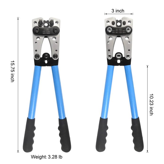 Size of HX-50B Crimping Pliers 