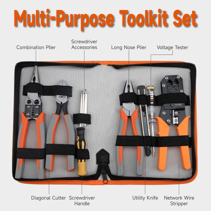 Ensemble d'outils de réparation à domicile de 7 pièces, s'adapte aux prises Rj45 à 6 et 8 broches, ensemble d'outils polyvalents