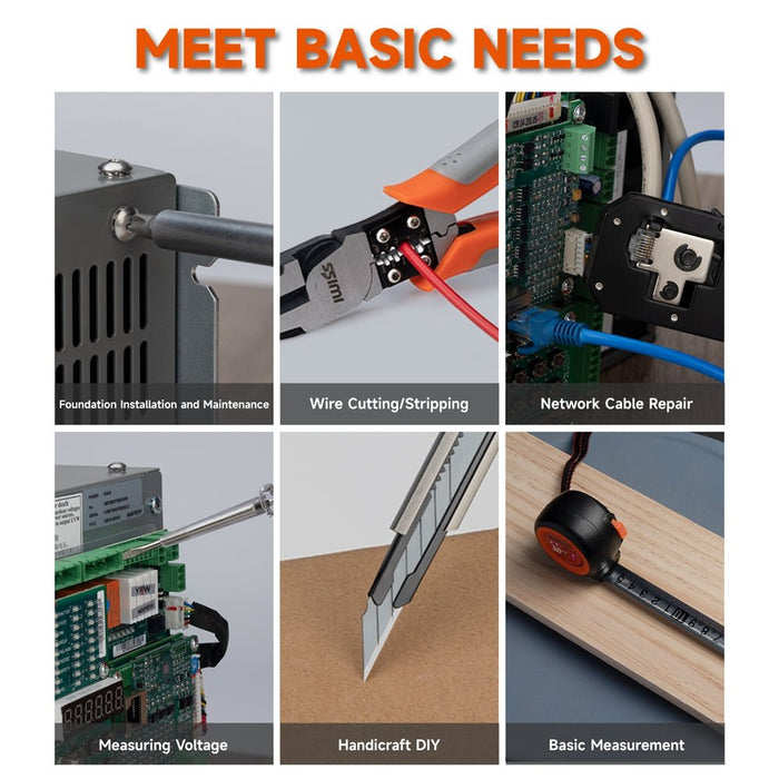 Ensemble d'outils de réparation à domicile de 7 pièces, s'adapte aux prises Rj45 à 6 et 8 broches, ensemble d'outils polyvalents