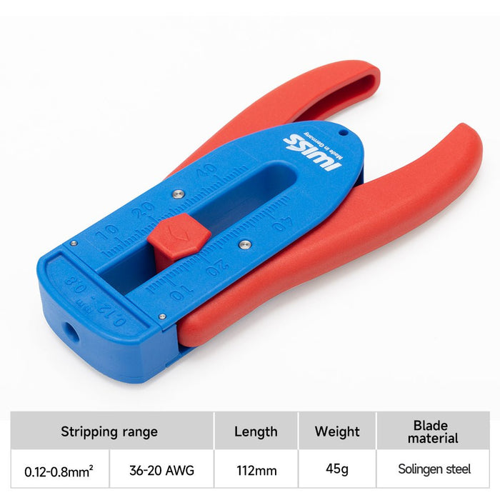 IWE-2S Fiber Cable Stripper for thin conductors and wires with stripping range from 36-20 AWG (0.12 - 0.8 mm²)