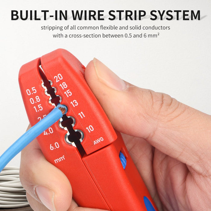 IWE-428 Cable Knife with Stripping function integrated in the housing Working range 20-10 AWG (0.5-6 mm²)