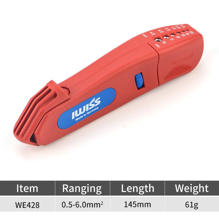 IWE-428 Cable Knife with Stripping function integrated in the housing Working range 20-10 AWG (0.5-6 mm²)