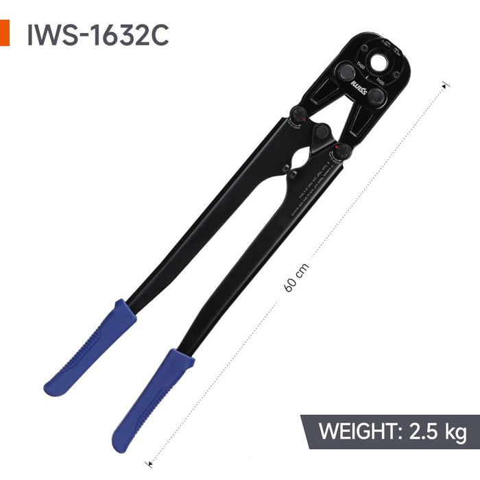 IWS-1632C Pince à sertir pour raccords Multicouches et PER (16,20,26,32 mm)