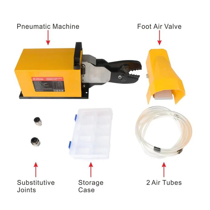 AM-116 Pneumatic Wire Rope Crimping Tool for Copper & Aluminum Oval Duplex Sleeves Ferrules, Stop, Thimble Sleeves from 1/16” to 3/16”