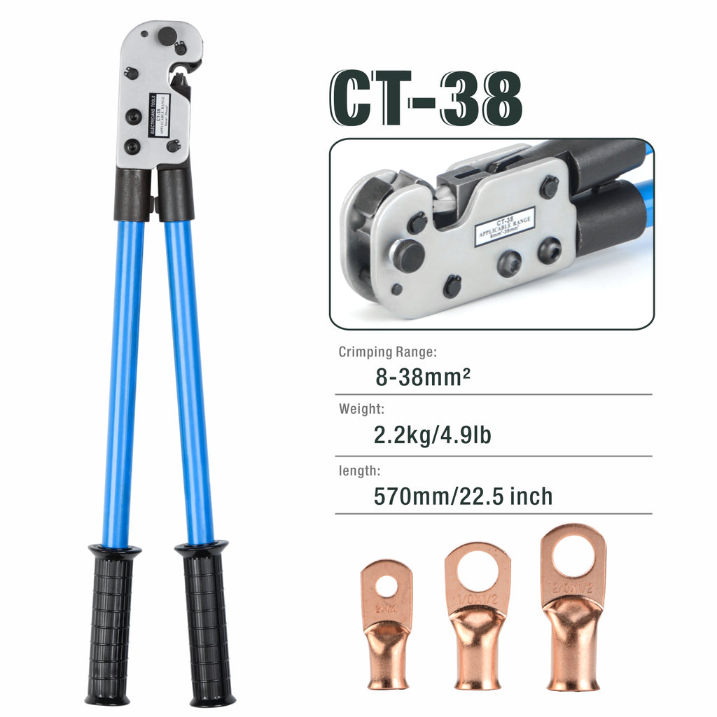 RN-38D - Crimping Die for Compression Cable Lugs - 2 AWG - Single Indent